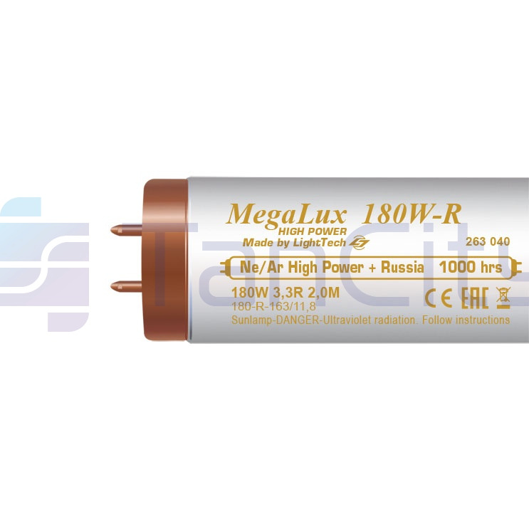Лампа для солярия MegaLux 180W 3,3R 2,0M Ne/Ar High Power + Russia 1000 hrs